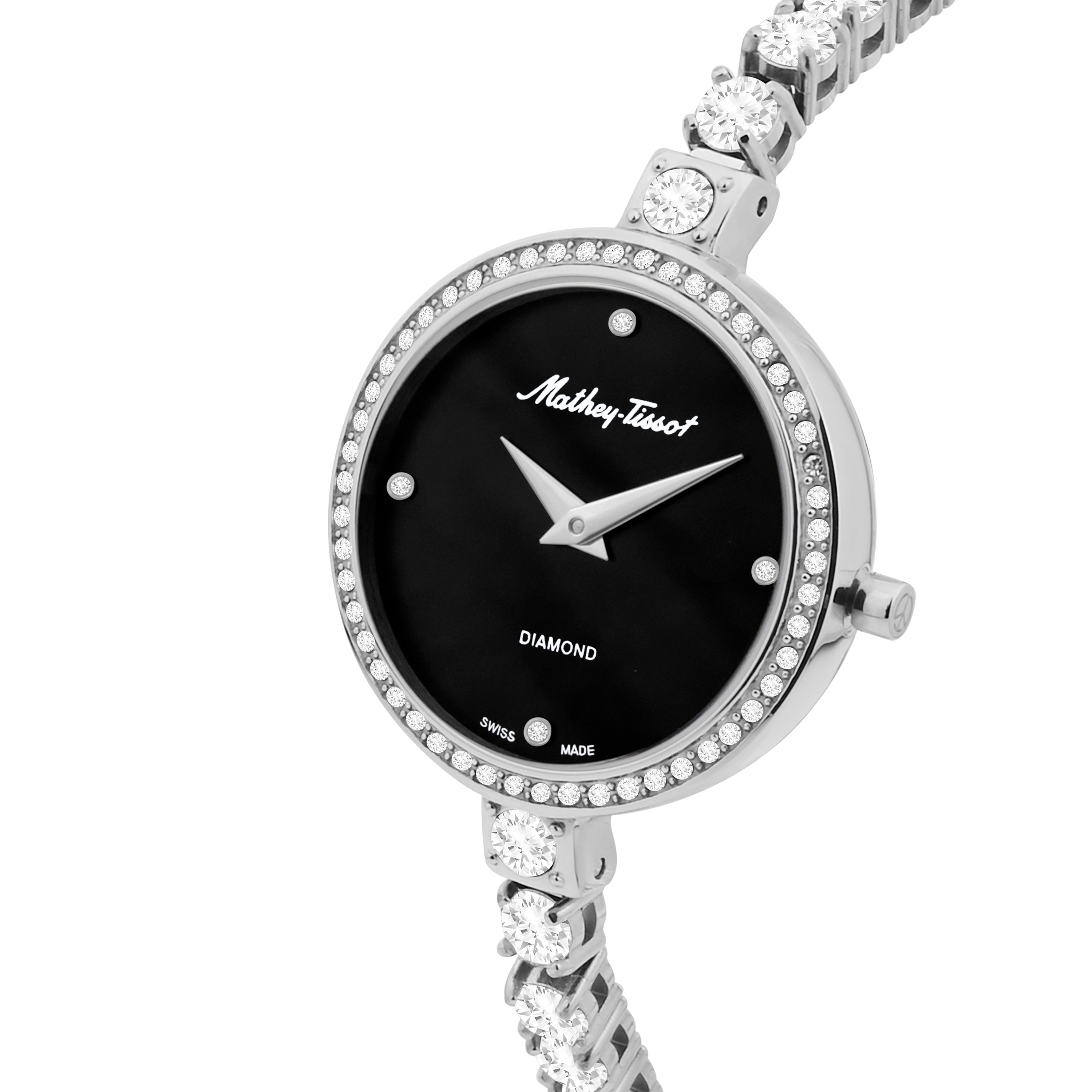 Mathey-Tissot Swiss Made Infinity Quartz Black Dial Analog Watch for Ladies - D986SAN