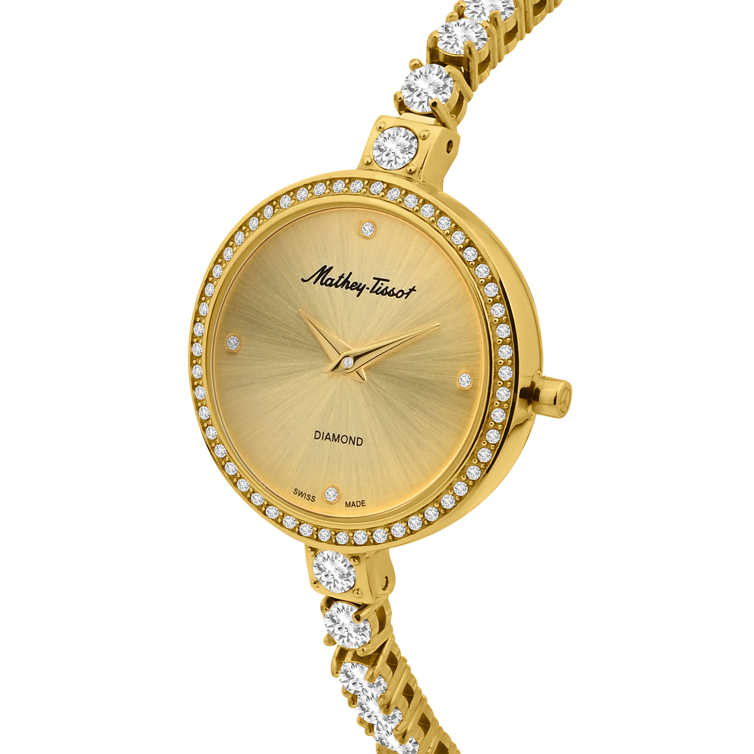 Mathey-Tissot Swiss Made Infinity Gold Dial Analog Watch For - Ladies D986SPDI