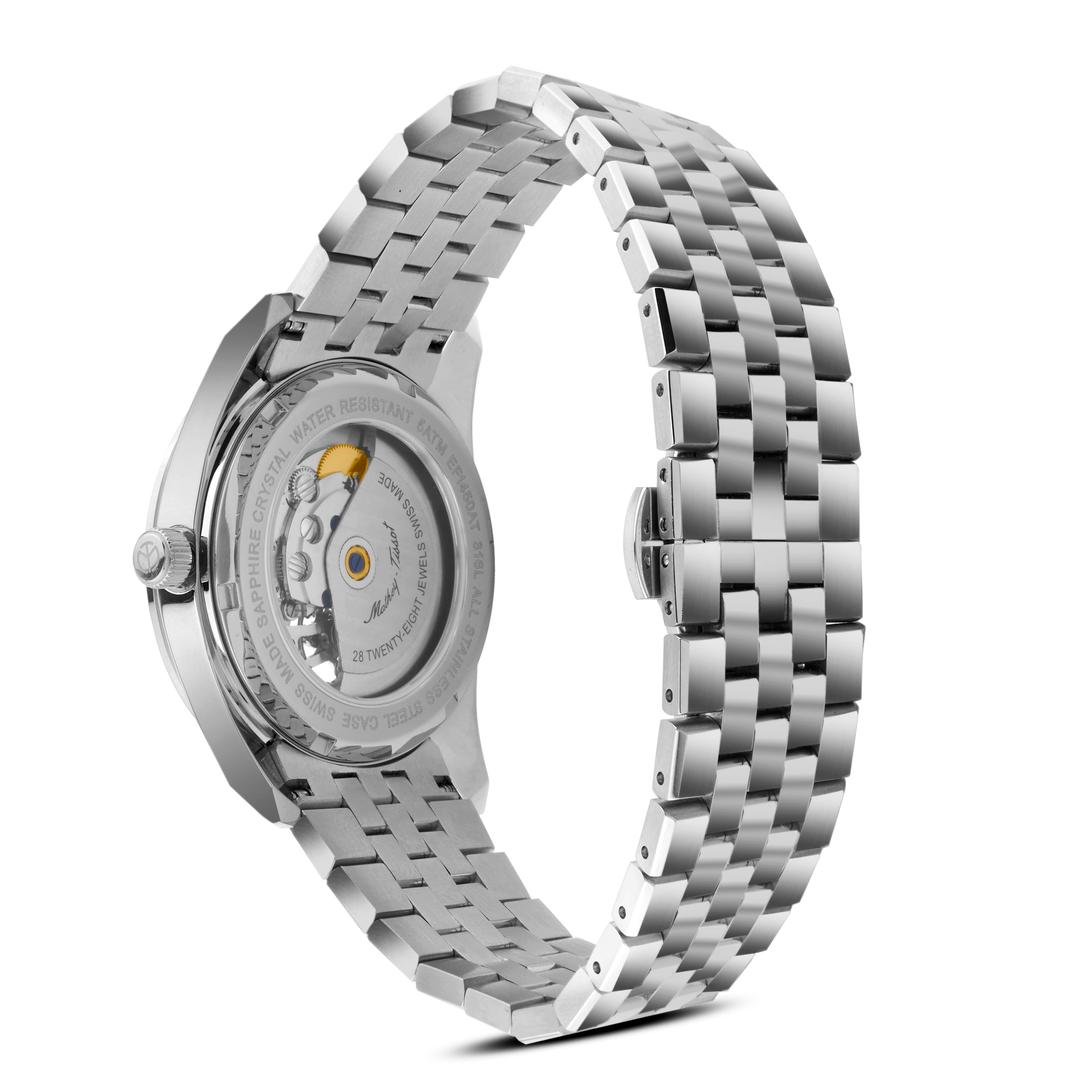 Mathey-Tissot Swiss Made Zeus Open Heart Automatic Blue Dial Analog Watch For Gents - EF1450ATABU