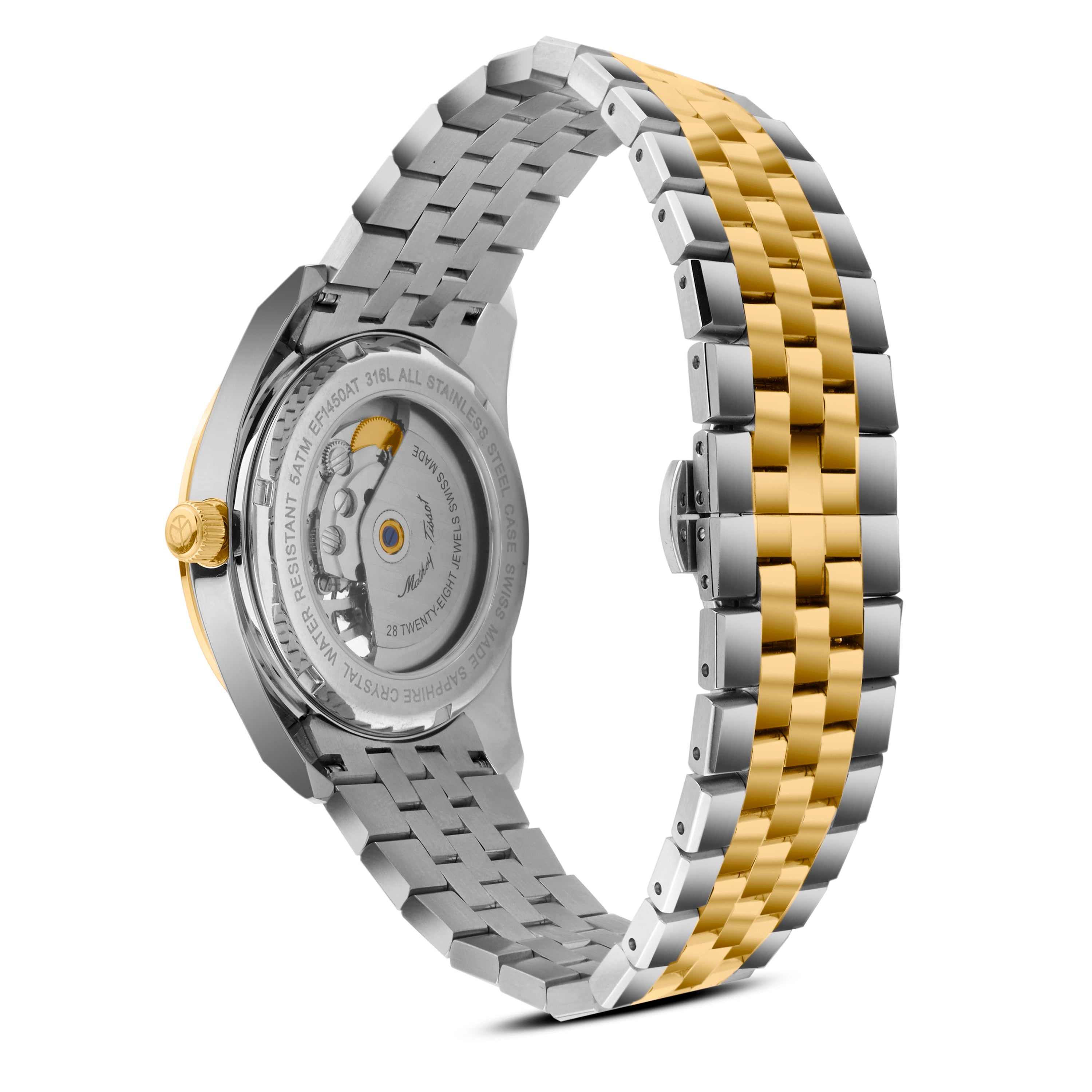 Mathey-Tissot Swiss Made Zeus Open Heart Automatic Black Dial Analog Watch For Gents - EF1450ATBN