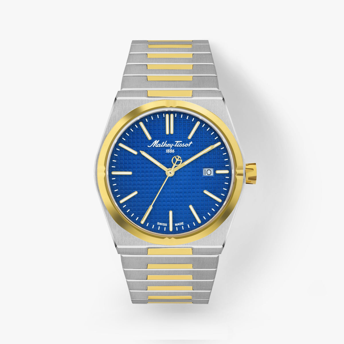 Mathey-Tissot Swiss Made Zeus Quartz Ronda 515 Movement Blue Dial Analog Watch For - Gents H117BBU