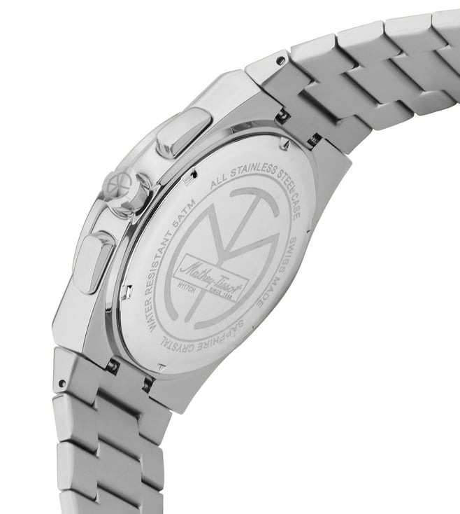 Mathey-Tissot Stainless Steel Blue Dial Quartz Chronograph Watch for Men - H117Chsk, Silver Band