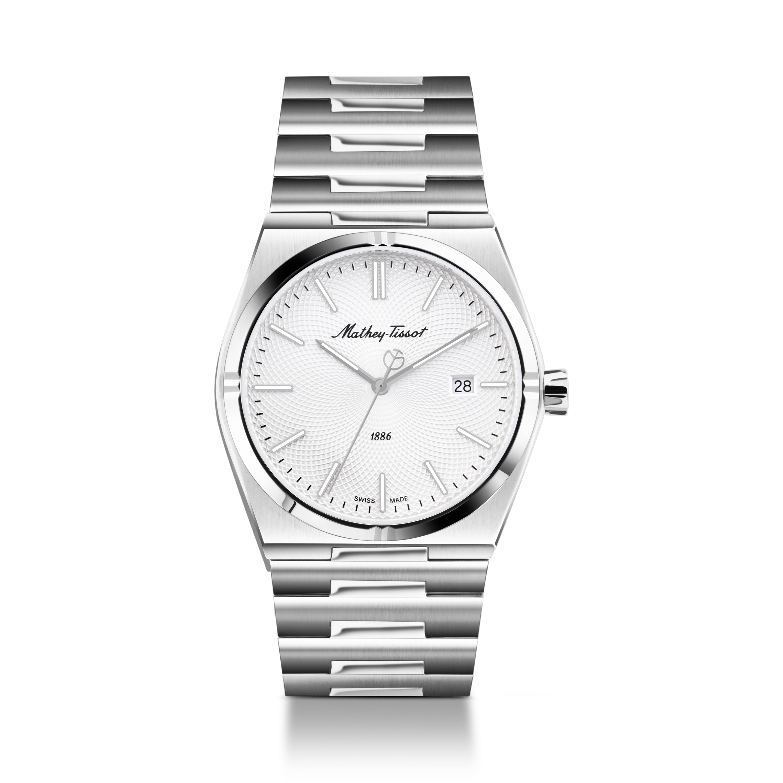 Mathey-Tissot Swiss Made Zeus Stainless Steel Silver Dial Quartz Gents Watch- H118AS