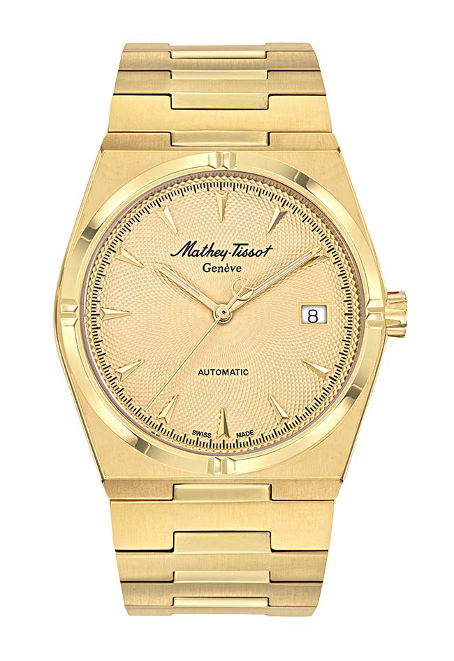 Mathey-Tissot Swiss Made Gold Dial Automatic Watch For Men - H118ATPDI