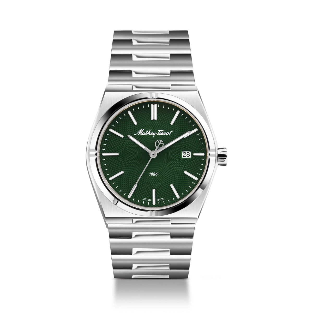 Mathey-Tissot Swiss Made Zeus Stainless Steel Green Dial Quartz Gents Watch- H118AV