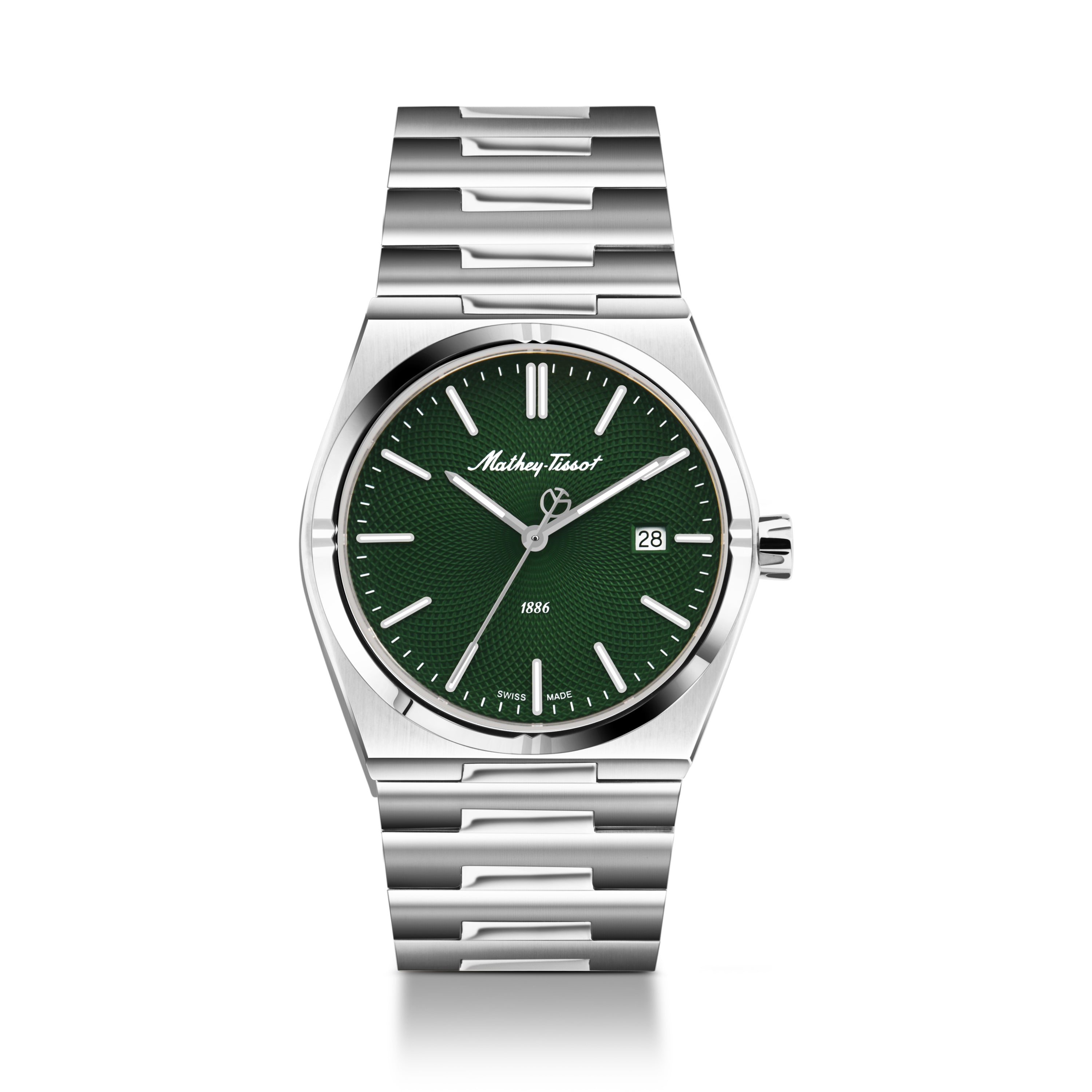 Mathey-Tissot Swiss Made Zeus Stainless Steel Green Dial Quartz Gents Watch- H118AV