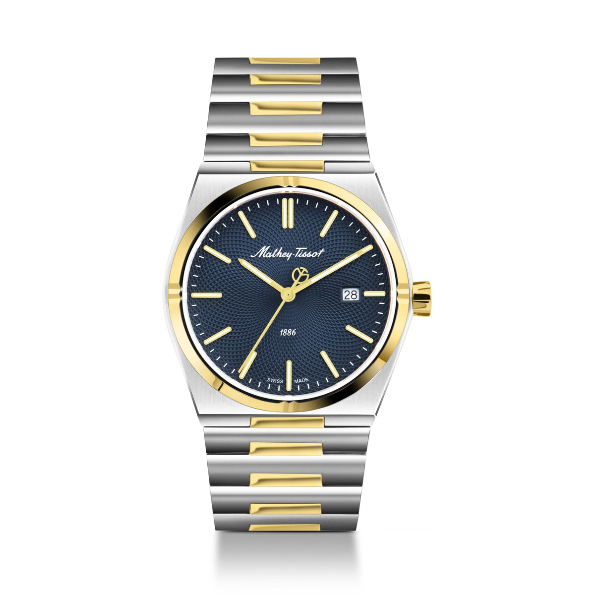 Mathey-Tissot Swiss Made Zeus Stainless Steel Black Dial Quartz Gents Watch- H118BBU