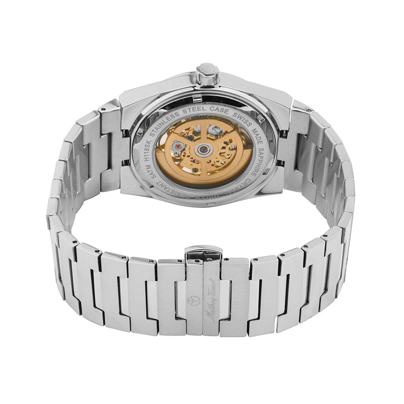 Mathey-Tissot Swiss Made Zeus Skeleton Stainless Steel Blue Dial Automatic Gents Watch - H118CFABU
