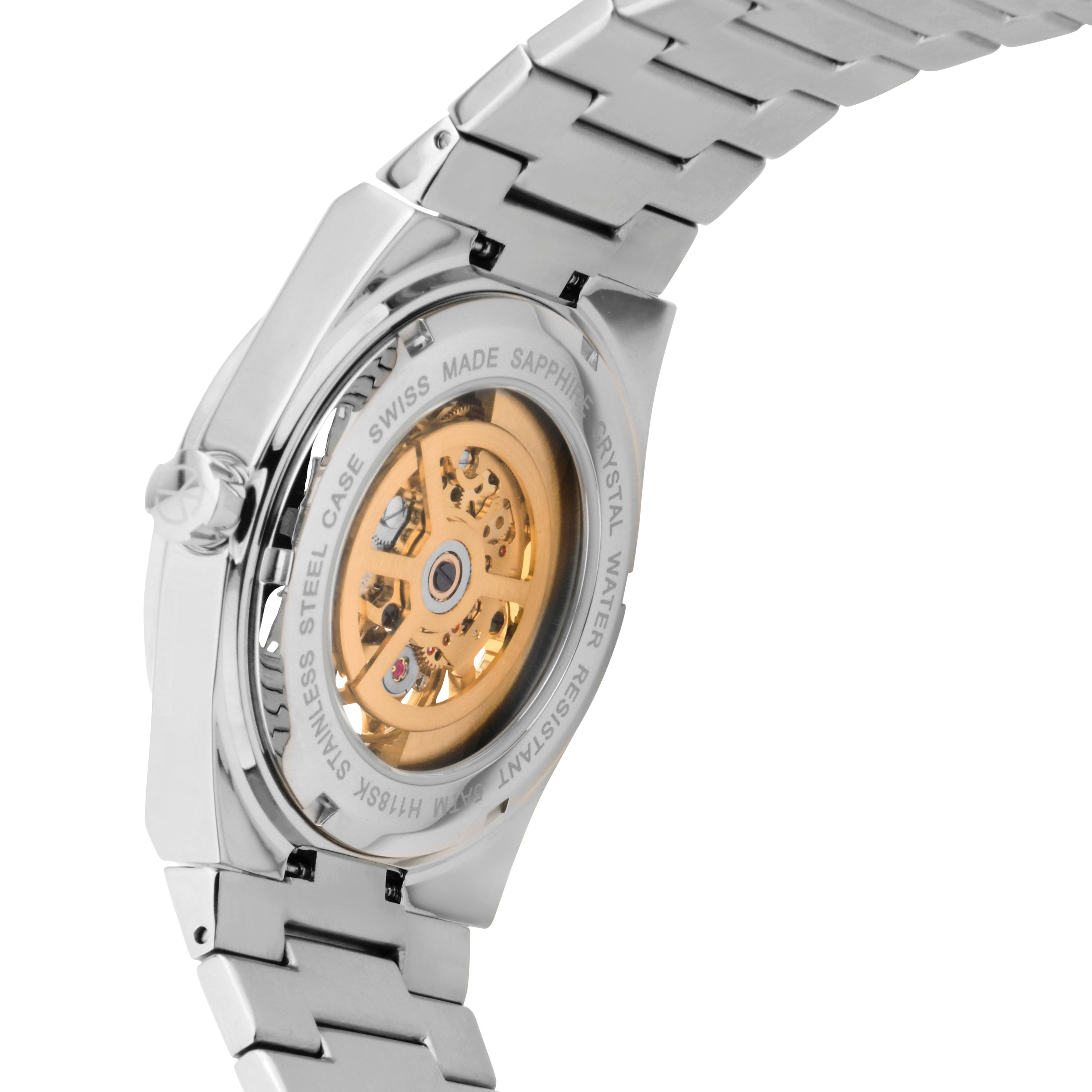 Mathey-Tissot Swiss Made Zeus Skeleton Two Tone Stainless Steel Grey Dial Automatic Gents Watch - H118CFRS