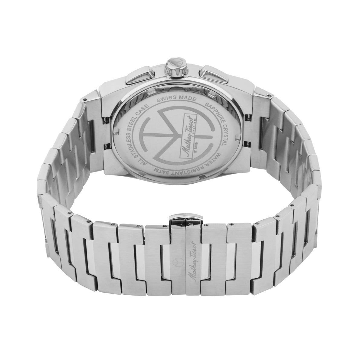 Mathey-Tissot Swiss Made Zeus Chrono Stainless Steel Silver Dial Quartz Gents Watch - H118CHAS