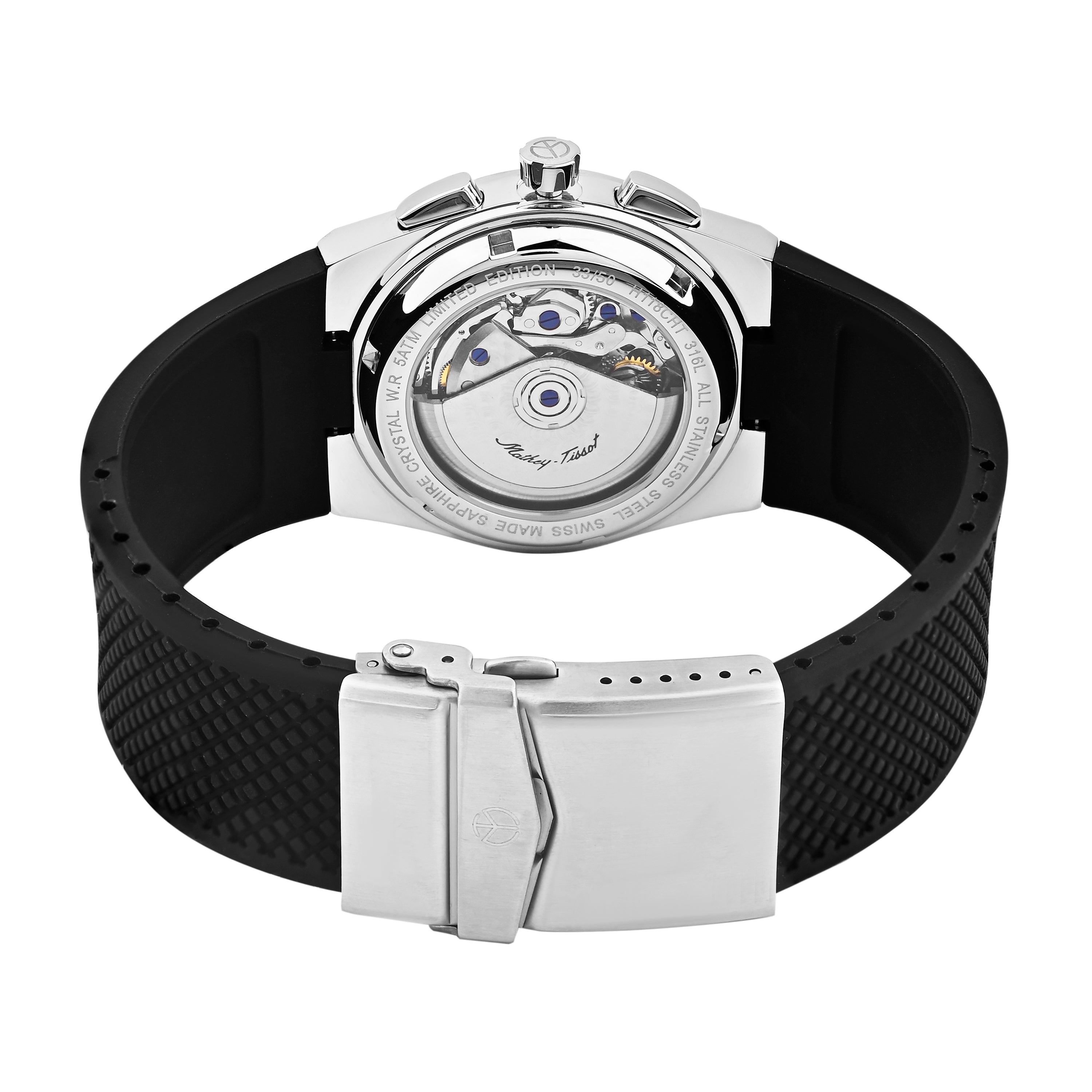 Mathey-Tissot Swiss Made Zeus Chrono Automatic Black Dial Analog Watch For Gents - H118CHATLAN