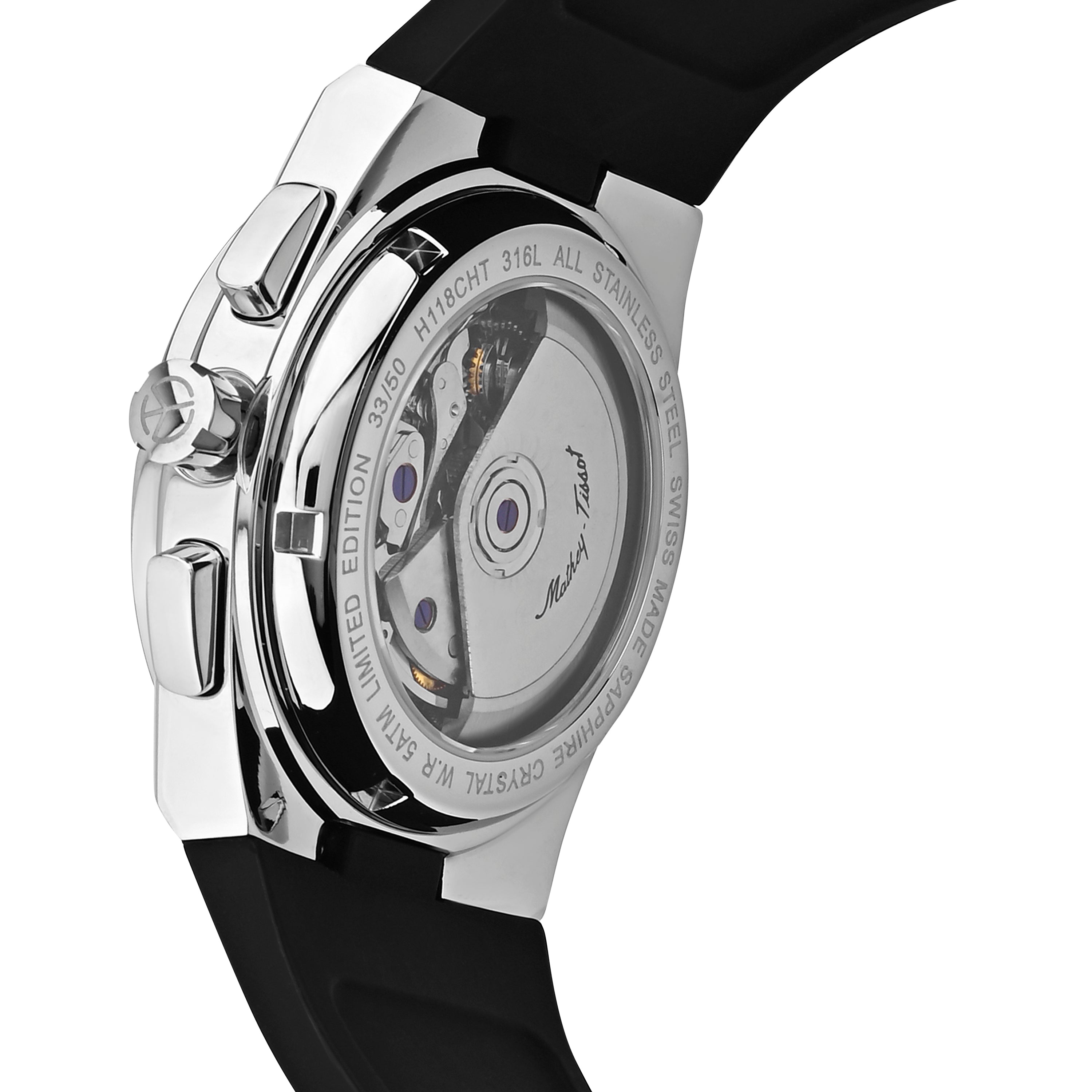 Mathey-Tissot Swiss Made Zeus Chrono Automatic Black Dial Analog Watch For Gents - H118CHATLAN