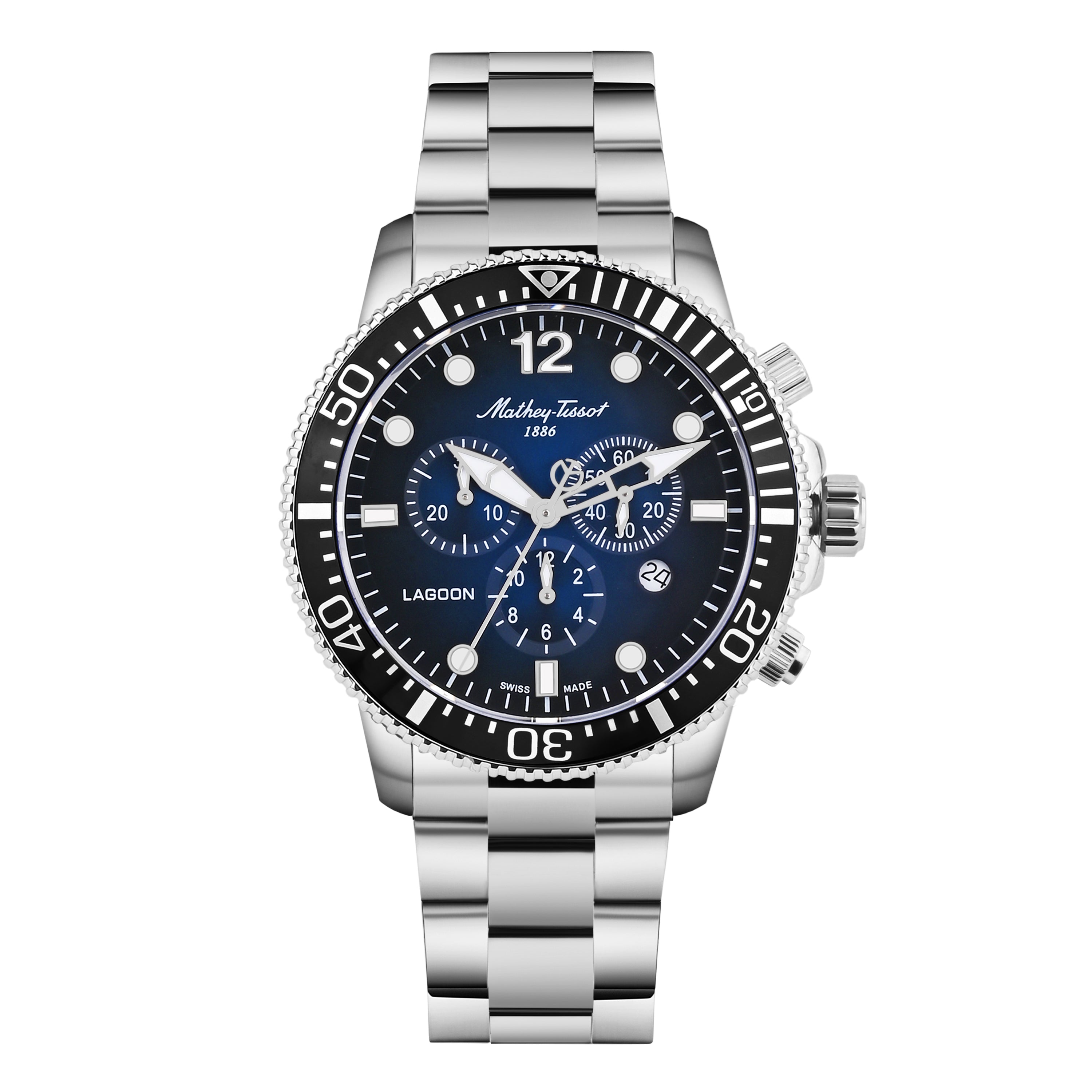 Mathey-Tissot Swiss Made Lagoon Chronograph Quartz Blue Dial Gents Watch - H123CHABUN