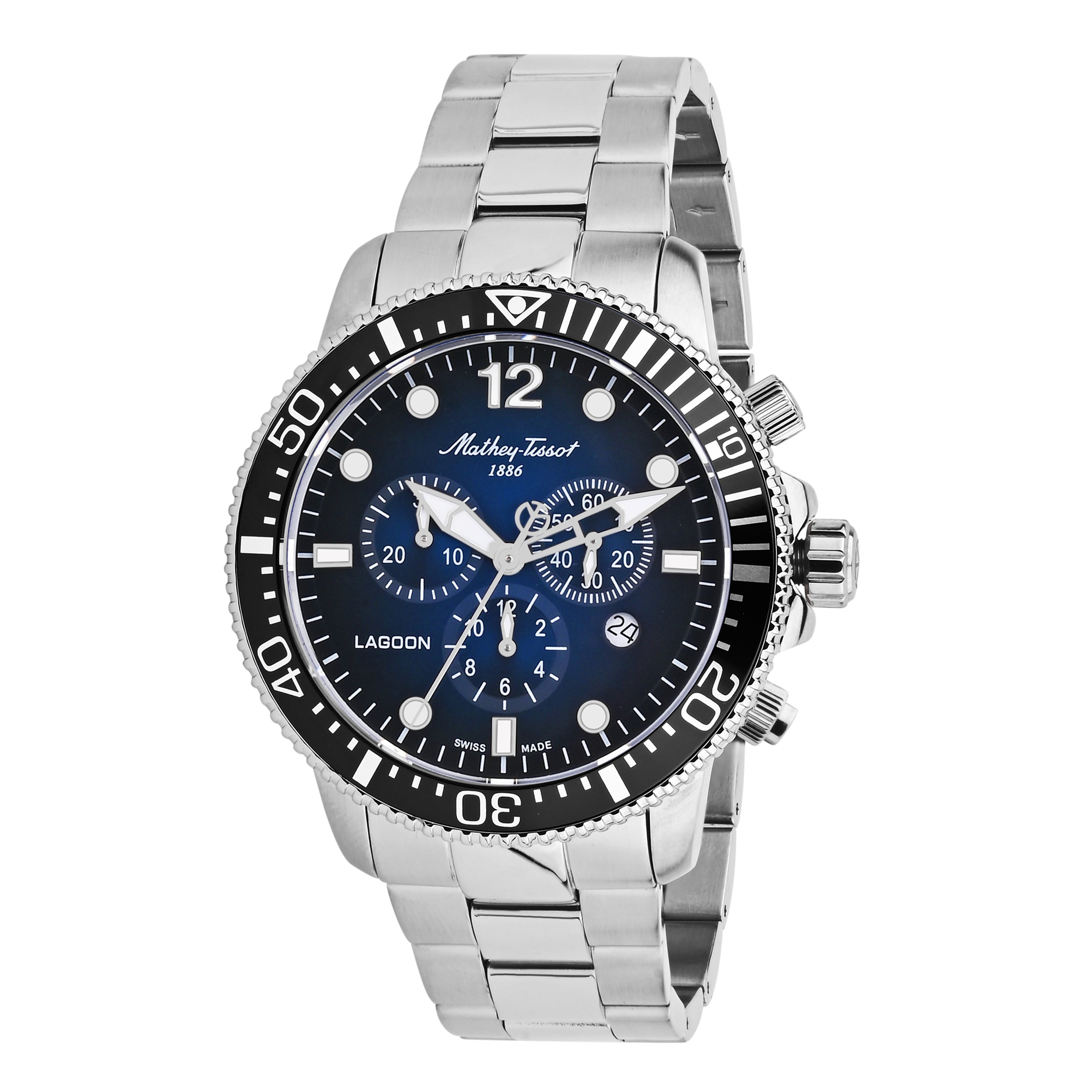 Mathey-Tissot Swiss Made Lagoon Chronograph Quartz Blue Dial Gents Watch - H123CHABUN