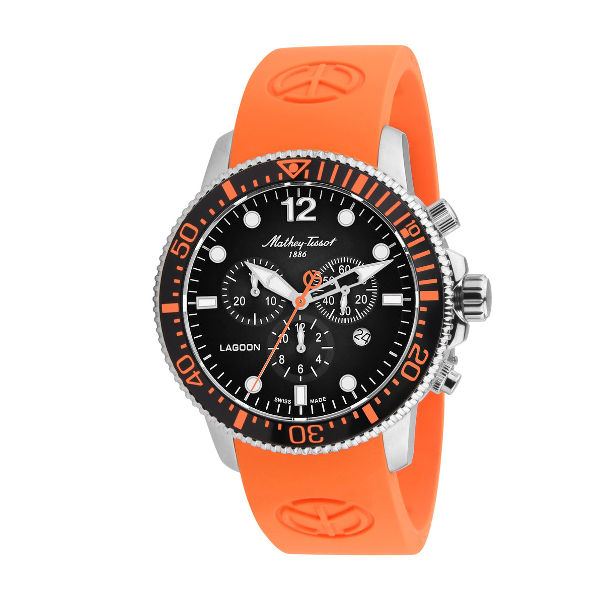 Mathey-Tissot Swiss Made Lagoon Chronograph Quartz Black Dial Watch For Men - H123CHALO