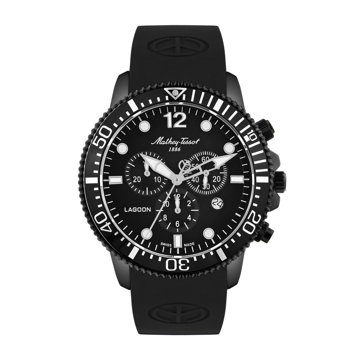 Mathey-Tissot Swiss Made Lagoon Chronograph Quartz Black Dial Watch For Men - H123CHLNN