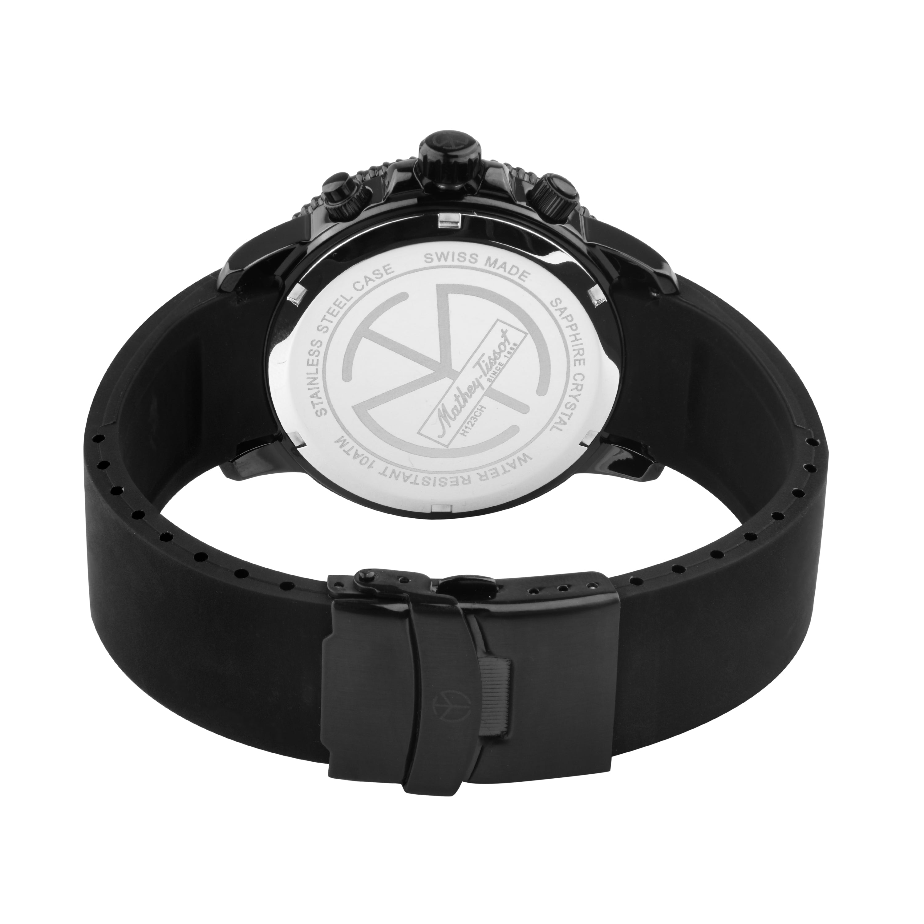 Mathey-Tissot Swiss Made Lagoon Chronograph Quartz Black Dial Watch For Men - H123CHLNN