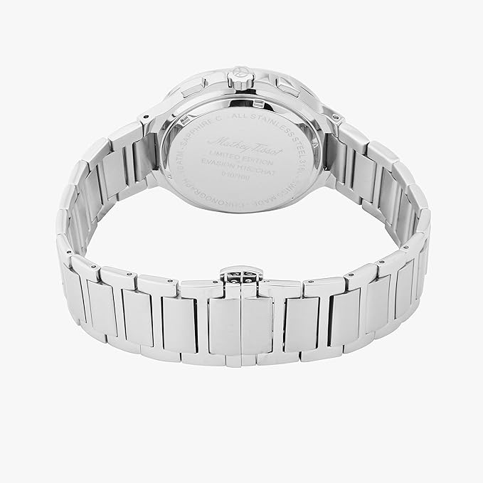 Mathey-Tissot Stainless Steel Blue Dial Quartz Analogue Watch for Men - H152CHATIF, Silver Band
