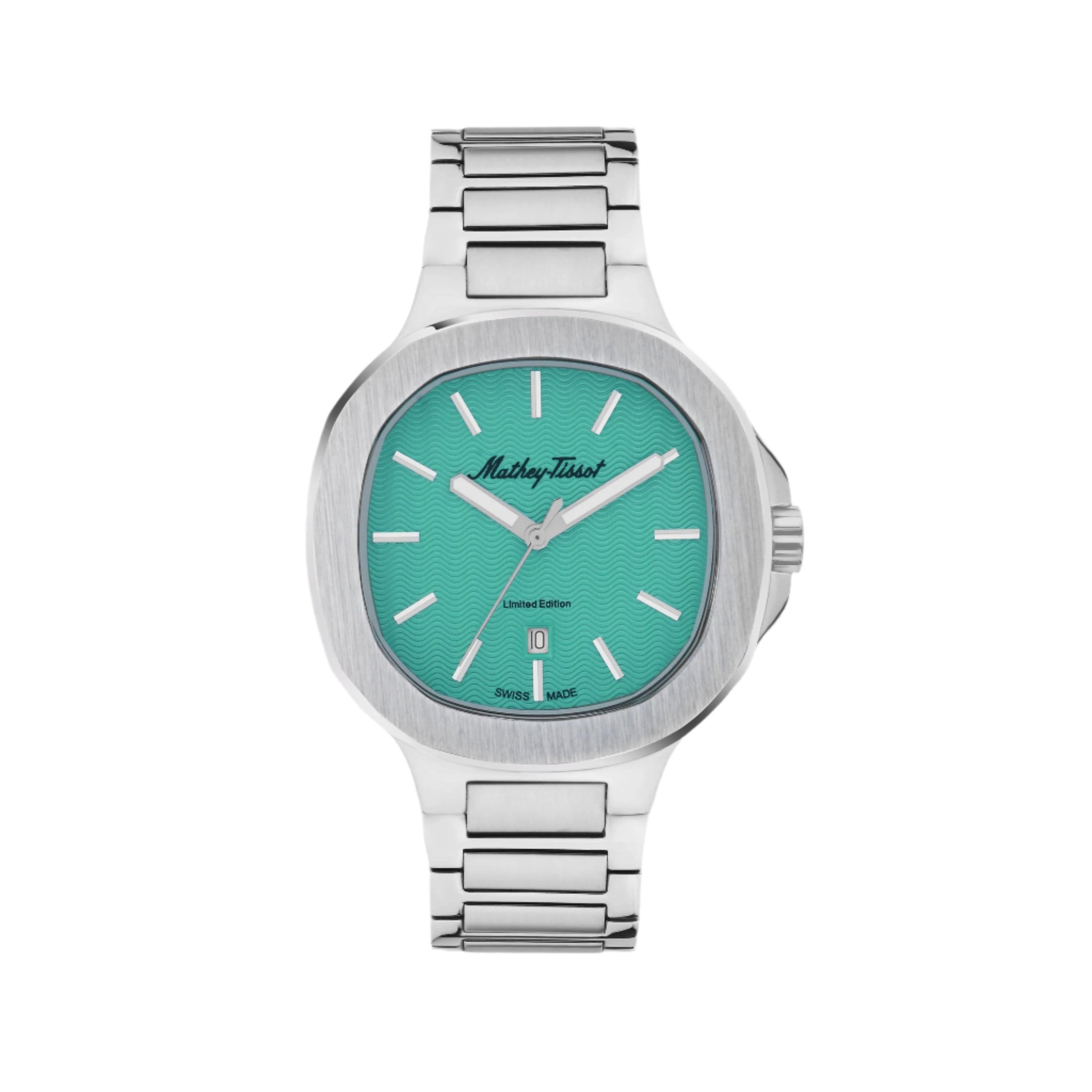 Mathey-Tissot Stainless Steel Blue Dial Quartz Analogue Watch For Men - H152Ti, Silver Band