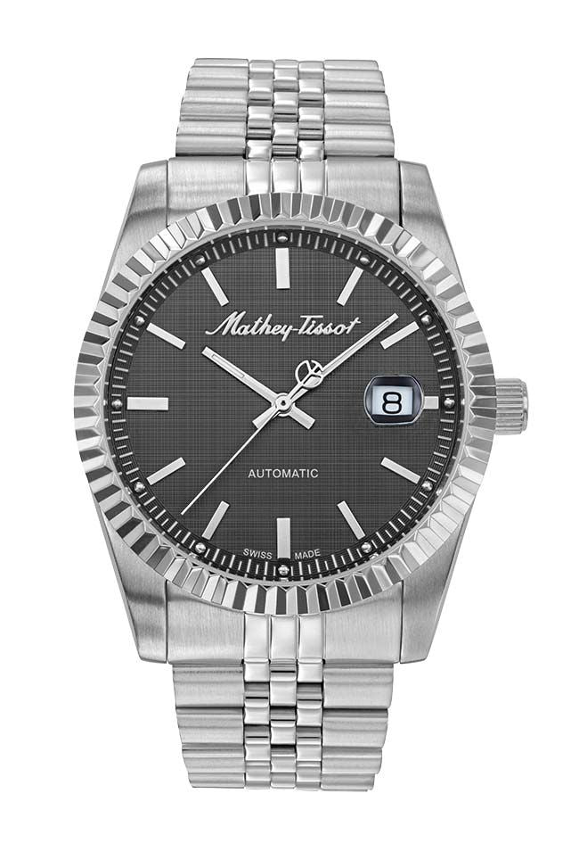 Mathey-Tissot Swiss Made Mathy III Automatic Automatic Grey Dial Analog Watch For - Gents H1810ATAS