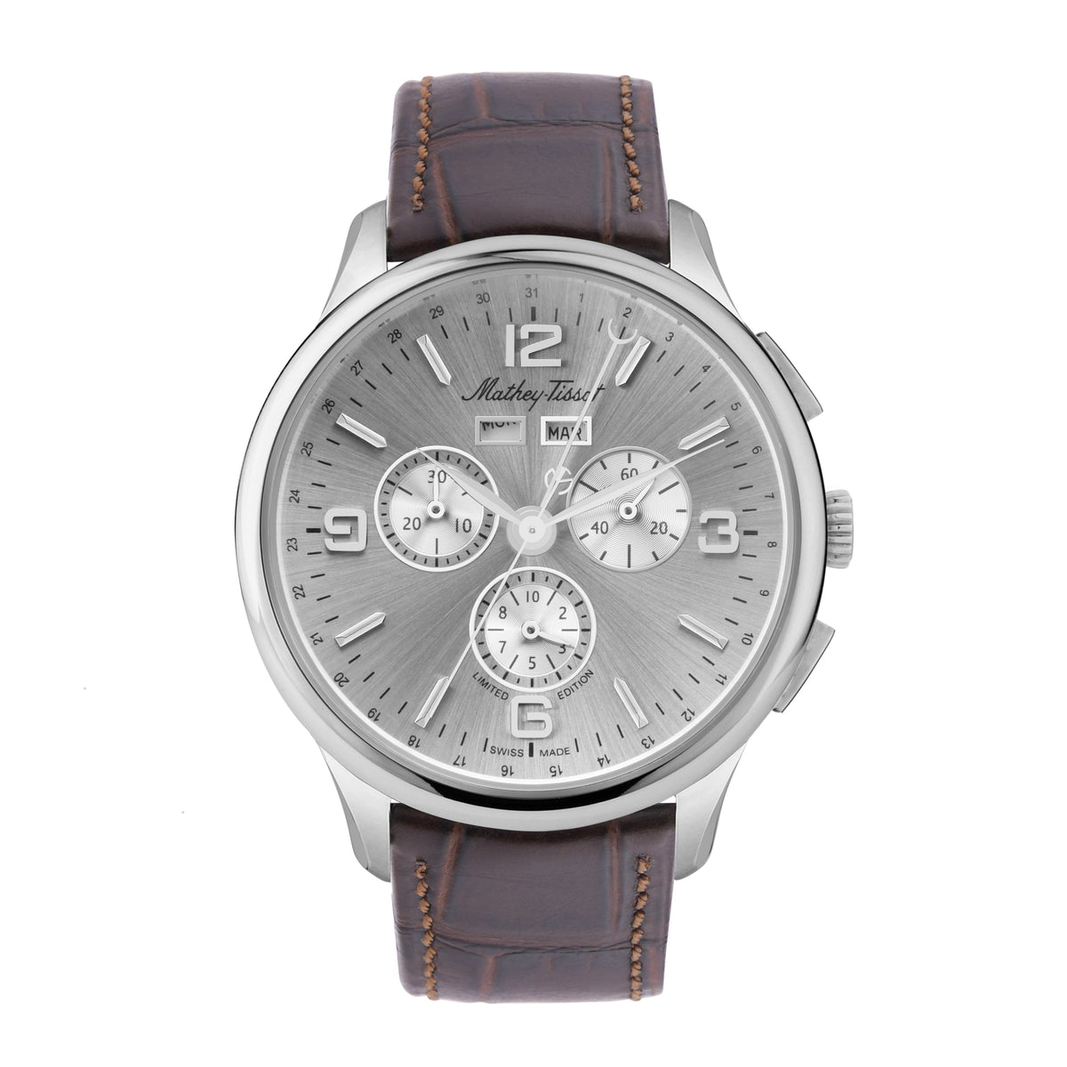 Mathey-Tissot Swiss Made Edmond 5040F Chronograph Silver-Tone Dial Gents Watch - H1886CHSA