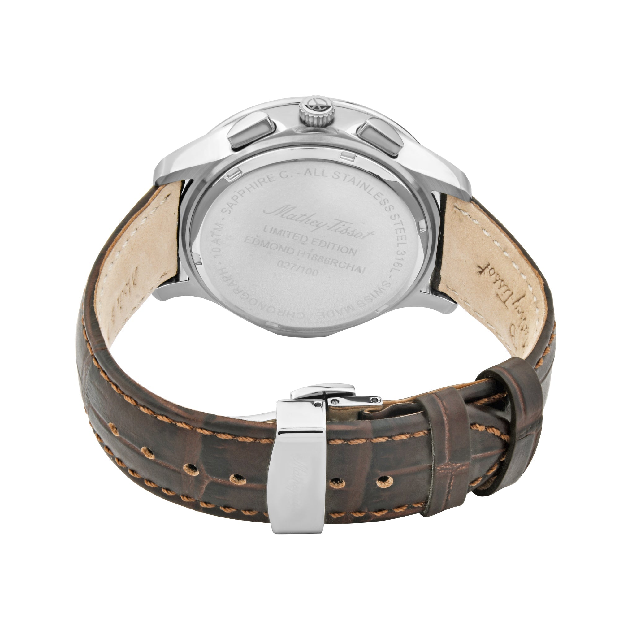 Mathey-Tissot Swiss Made Edmond G10 Chronograph Quartz White Dial Gents Watch - H1886RCHAI