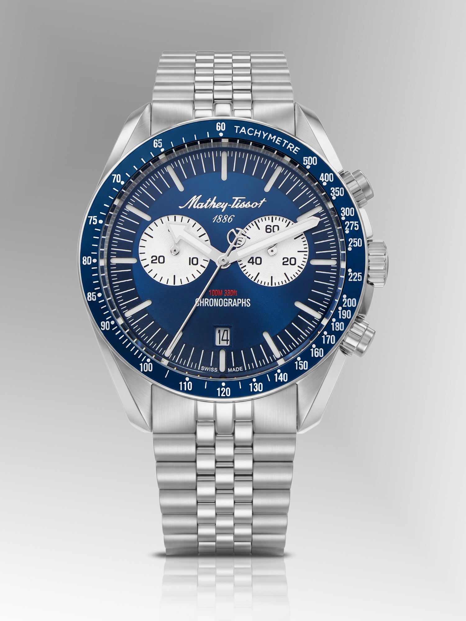 Mathey-Tissot Swiss Made Quartz Blue Dial Analog Watch For - Gents H196CHABU