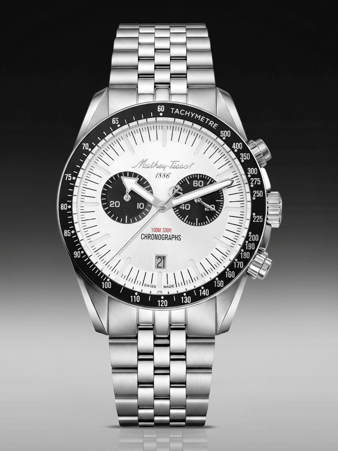 Mathey-Tissot Swiss Made Quartz Silver Dial Analog Watch For -Gents H196CHNS