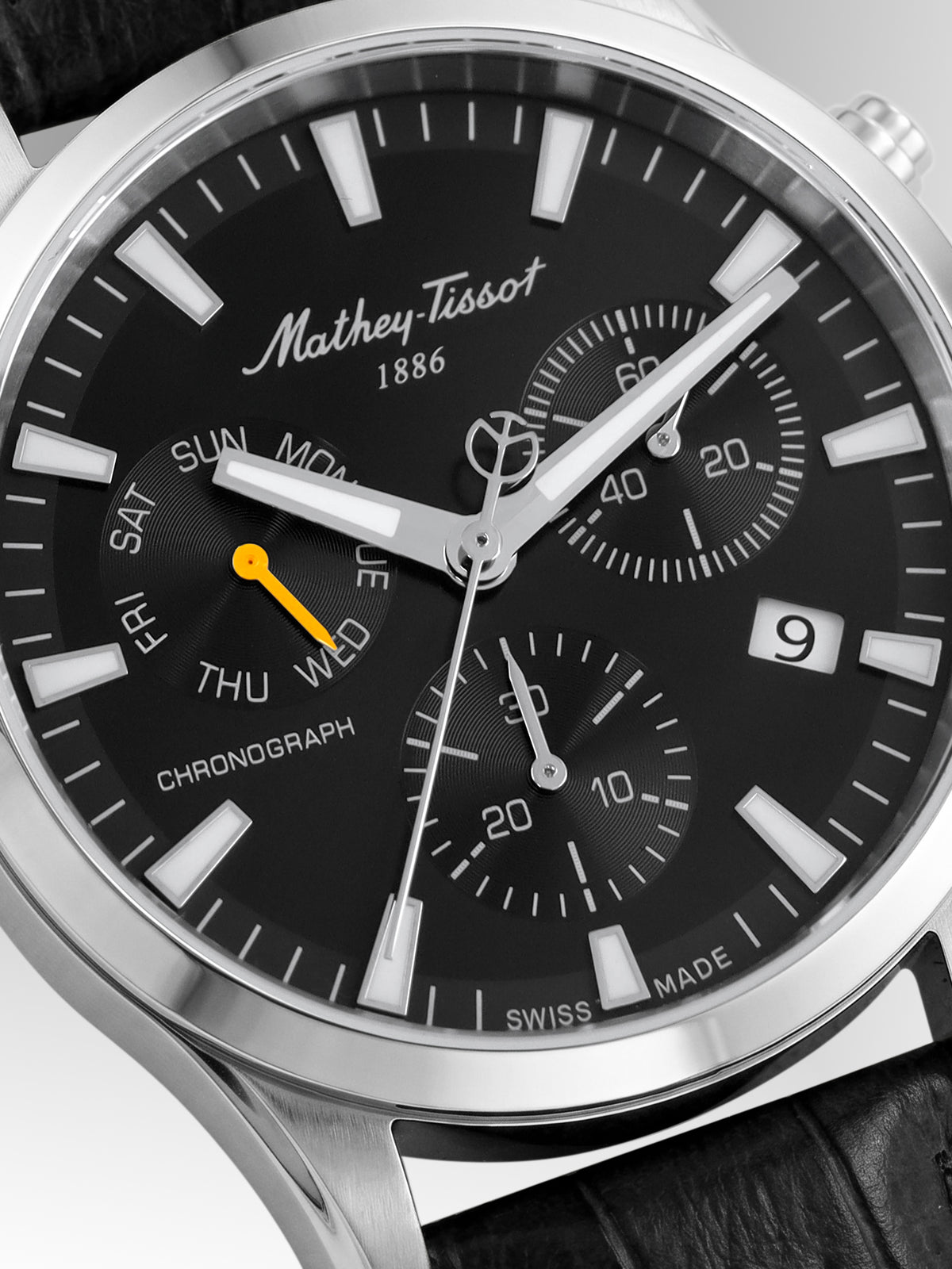 Mathey-Tissot Swiss Made Quartz Black Dial Analog Watch - Gents H197CHALN