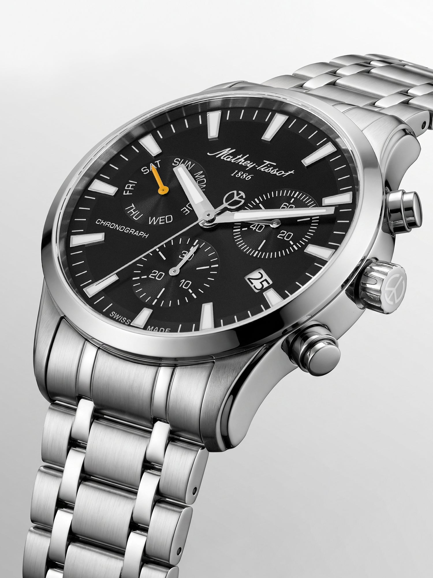 Mathey-Tissot Swiss Made Quartz Black Dial Analog Watch - Gents H197CHAN