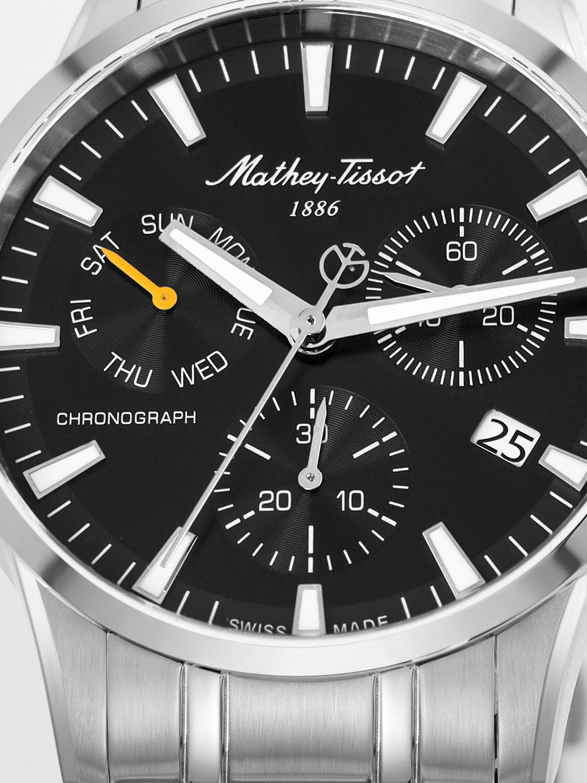 Mathey-Tissot Swiss Made Quartz Black Dial Analog Watch - Gents H197CHAN
