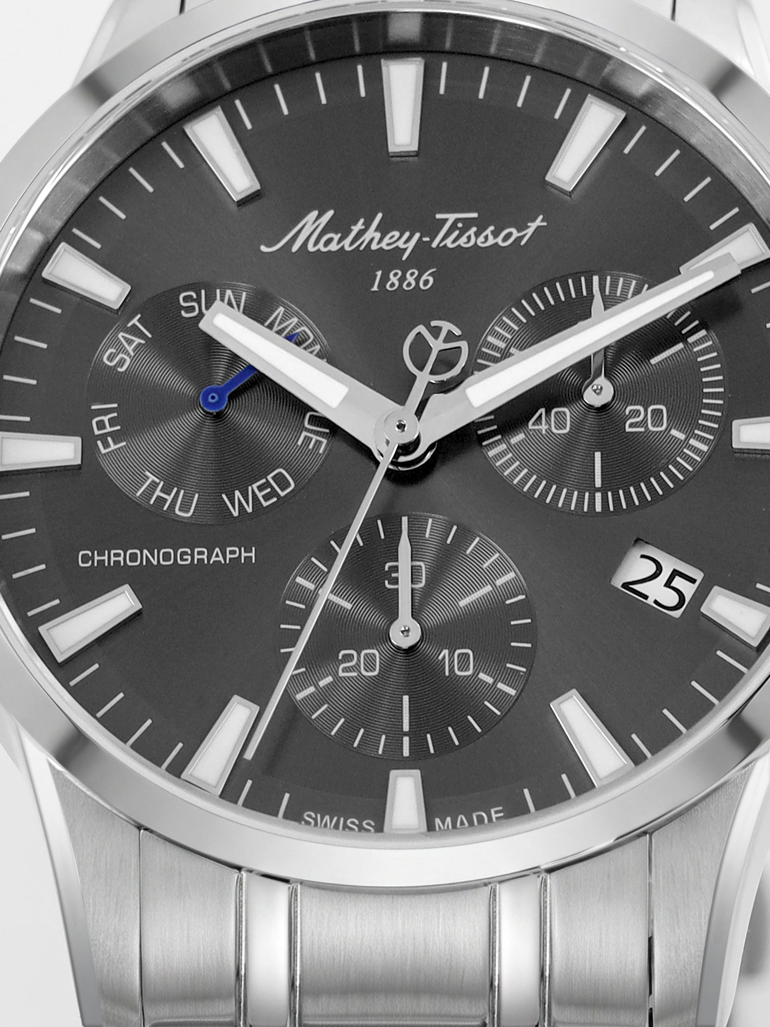 Mathey-Tissot Swiss Made Quartz Grey Dial Analog Watch - Gents H197CHAS