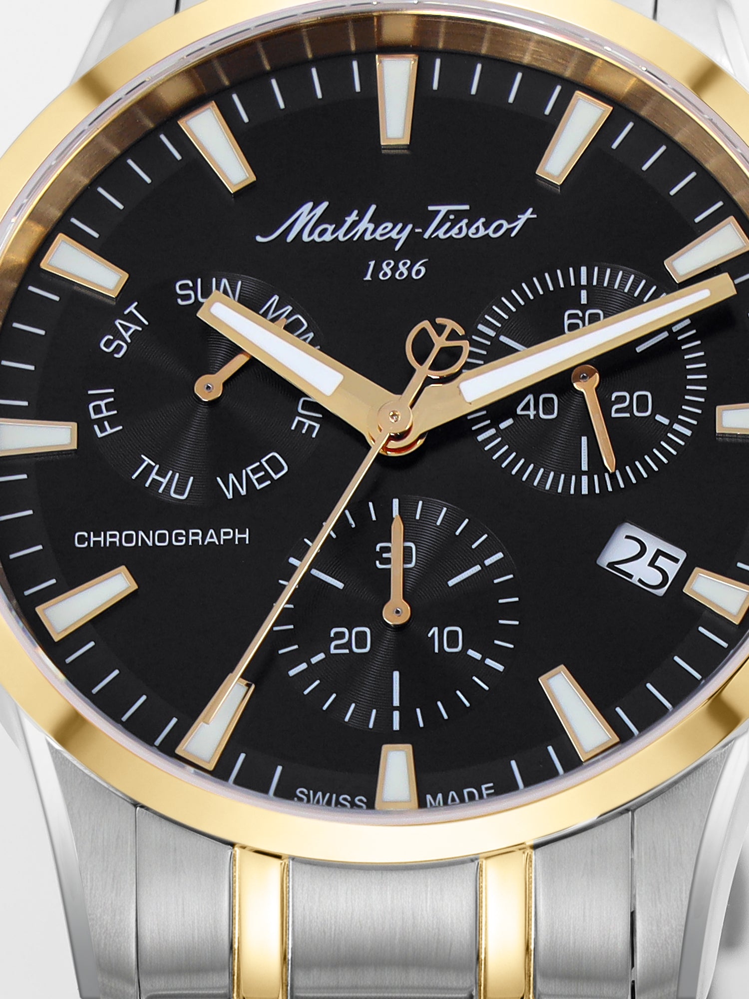 Mathey-Tissot Swiss Made Quartz Black Dial Analog Watch - Gents H197CHBN