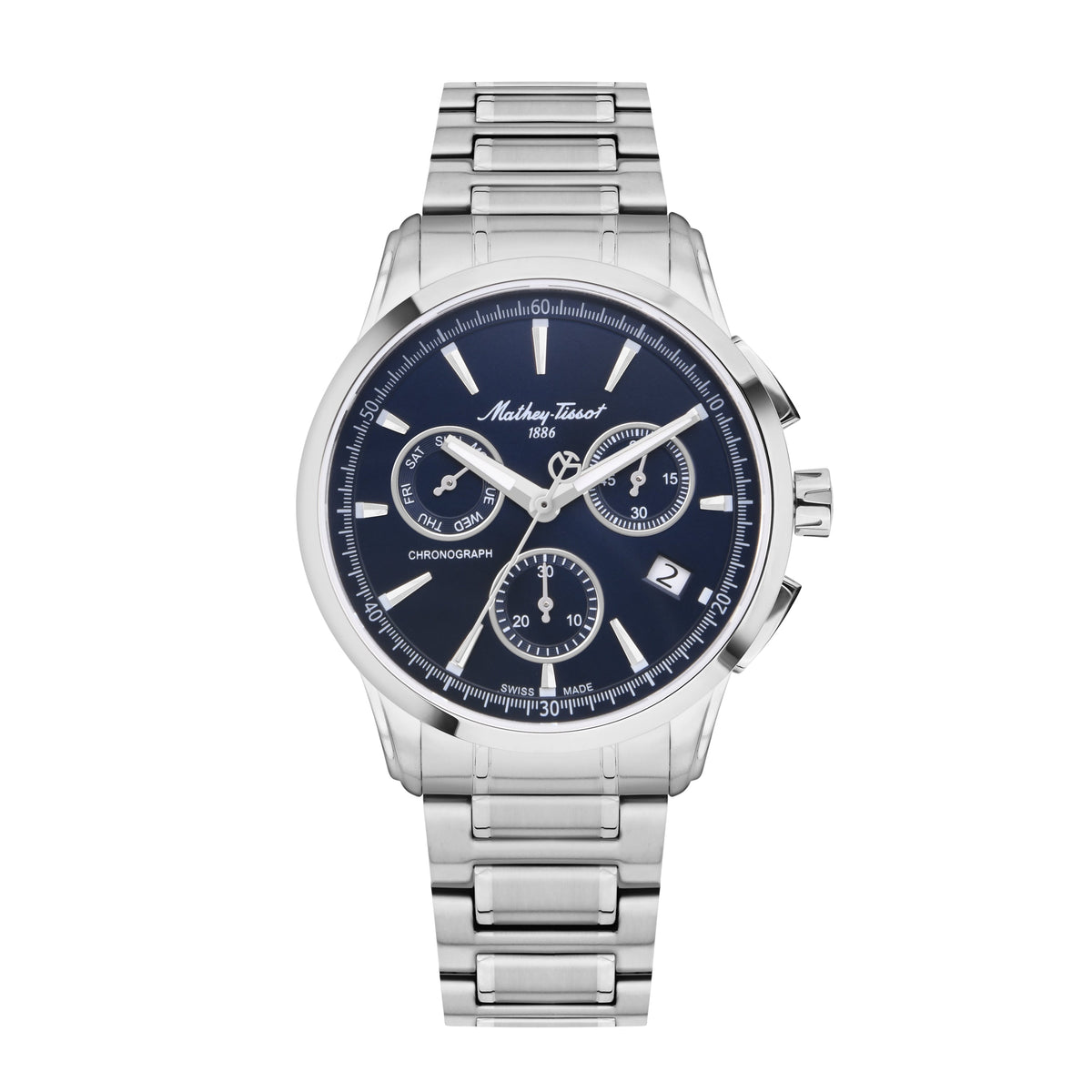Mathey-Tissot Swiss Made Lancelot Chronograph Quartz Blue Dial Gents Watch - H198CHABU