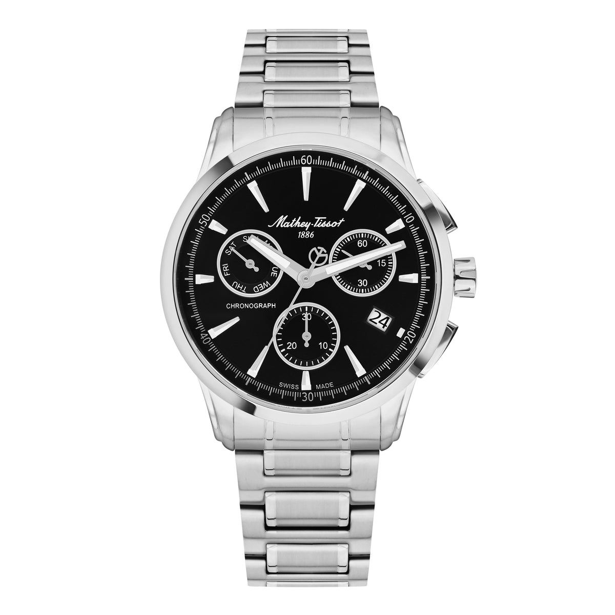 Mathey-Tissot Swis Made Lancelot Chronograph Quartz Black Dial Gents Watch - H198CHAN