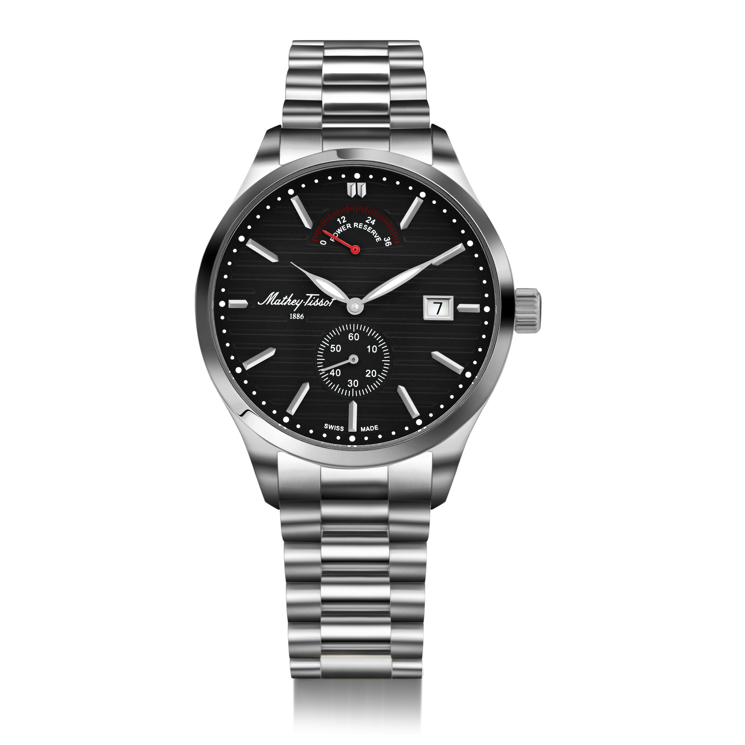 Mathey-Tissot Swiss Made Urban Power Reserve Quartz Black Dial Analog Watch For Gents - H411ATPRAN