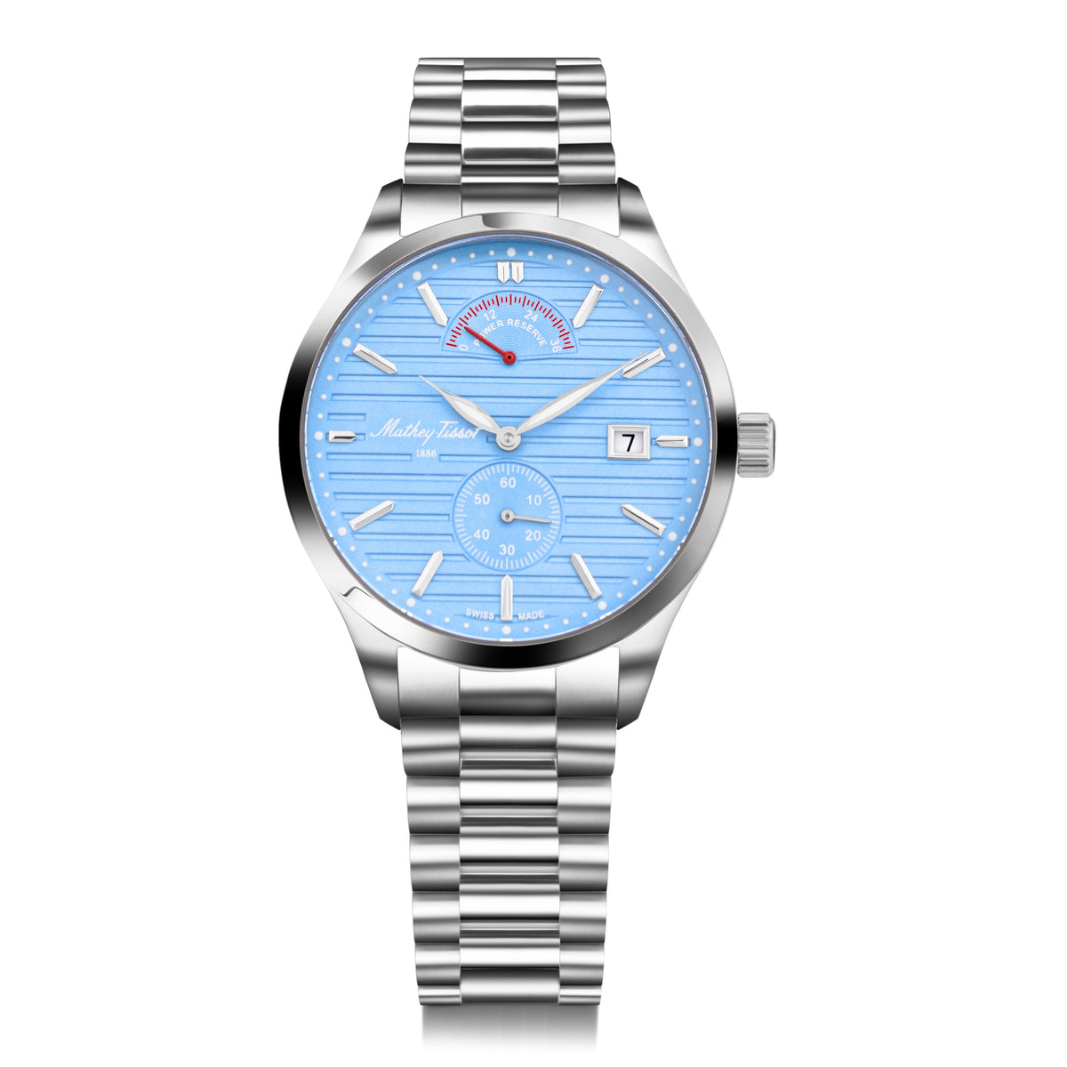 Mathey-Tissot Swiss Made Urban Power Reserve Quartz Blue Dial Analog Watch For Gents - H411ATPRSK