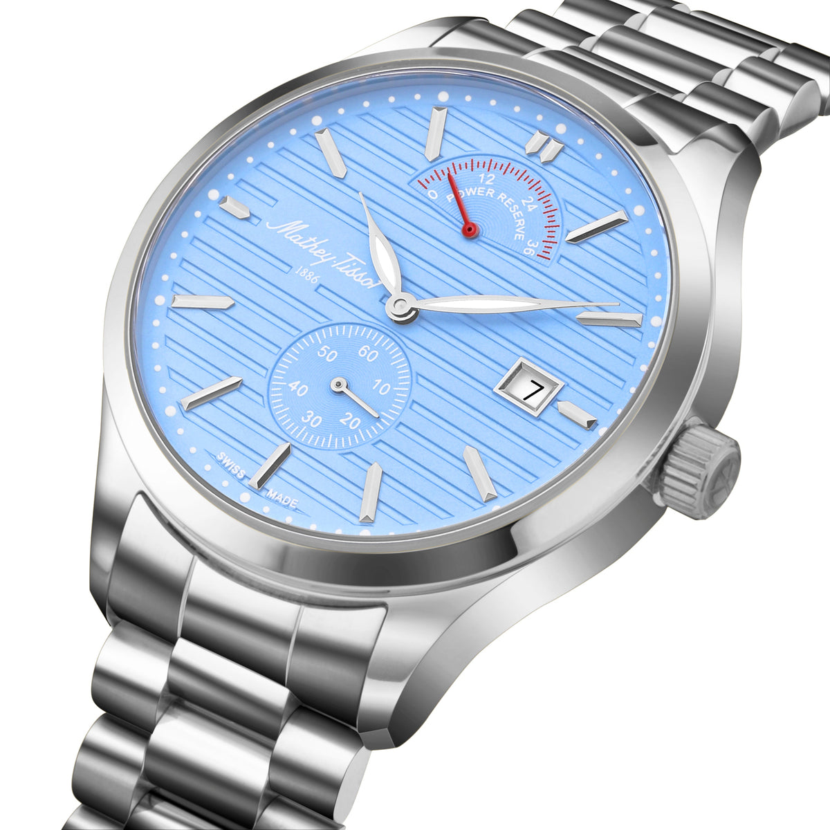 Mathey-Tissot Swiss Made Urban Power Reserve Quartz Blue Dial Analog Watch For Gents - H411ATPRSK