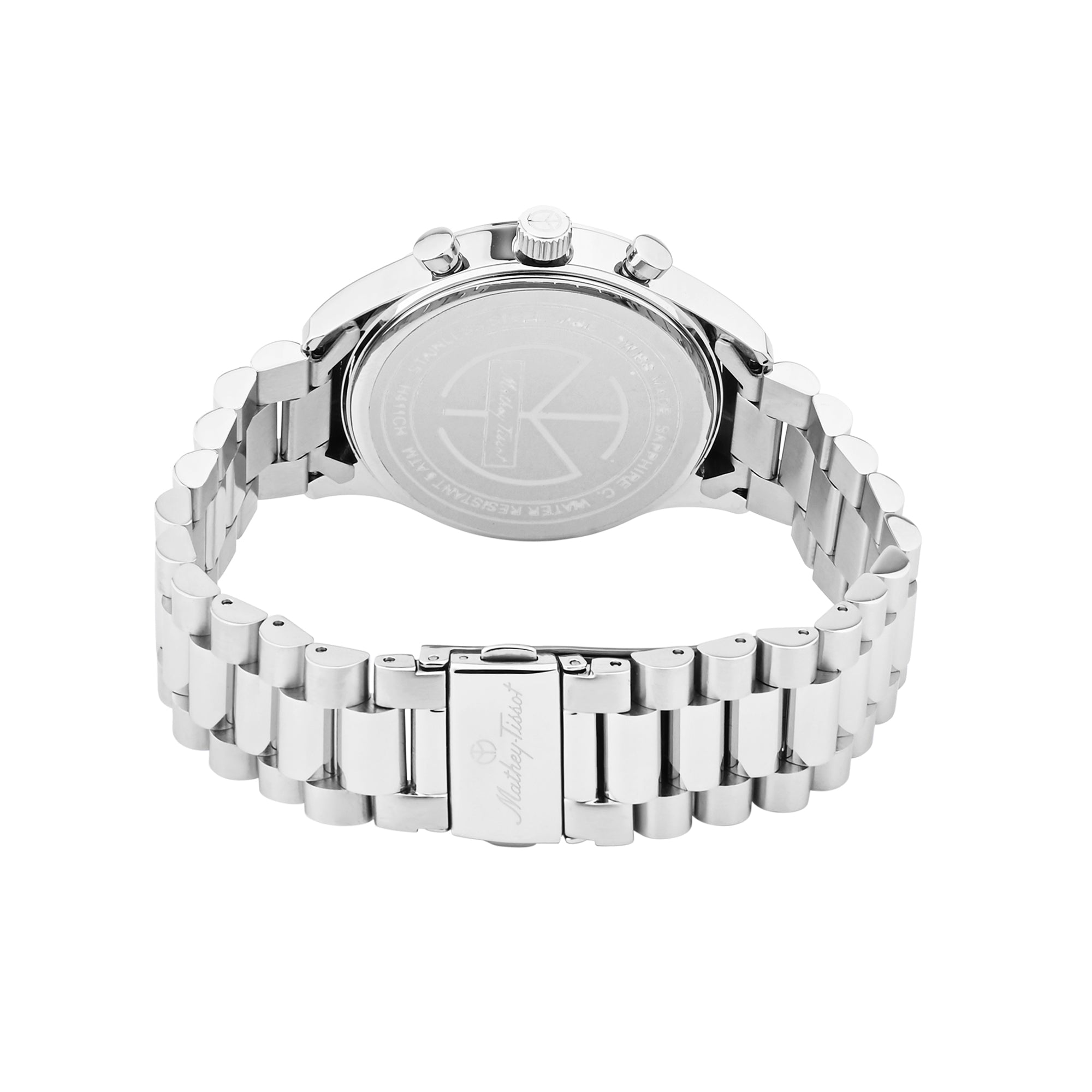 Mathey-Tissot Swiss Made Urban Chrono Quartz Ronda Z60 Movement Silver Dial Analog Watch For - Gents H411CHAS