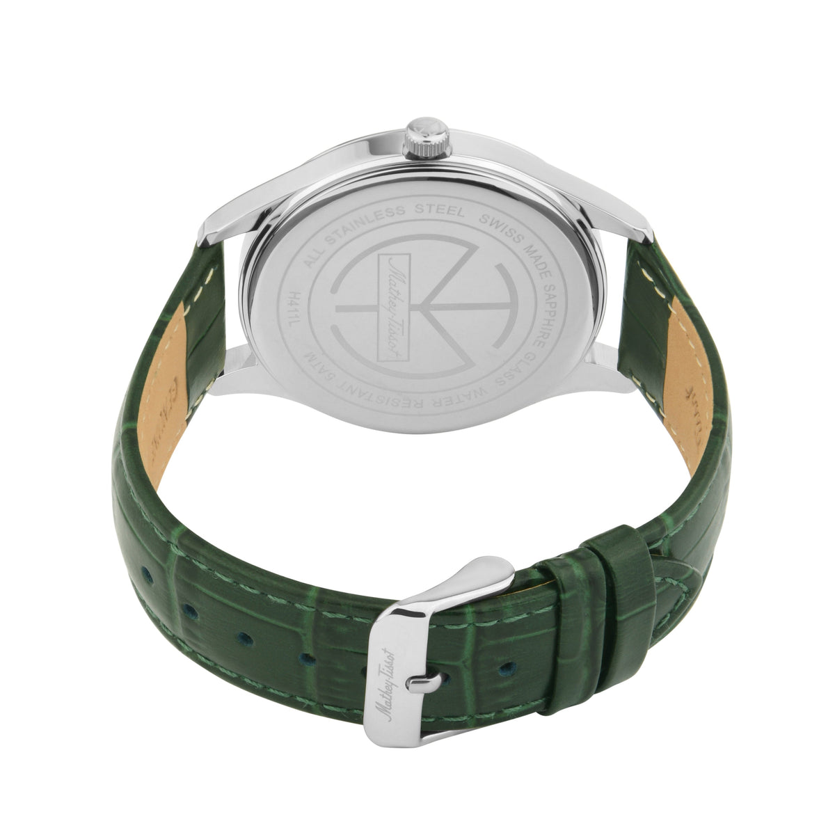 Mathey-Tissot Swiss Made Urban Moon Quartz Moon Phase Green Dial Mens Watch- H411LAVM