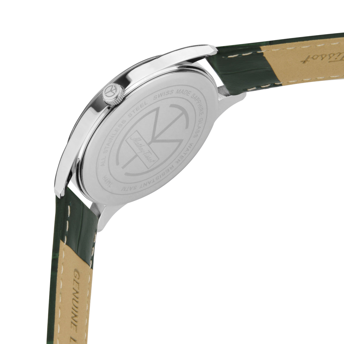 Mathey-Tissot Swiss Made Urban Moon Quartz Moon Phase Green Dial Mens Watch- H411LAVM