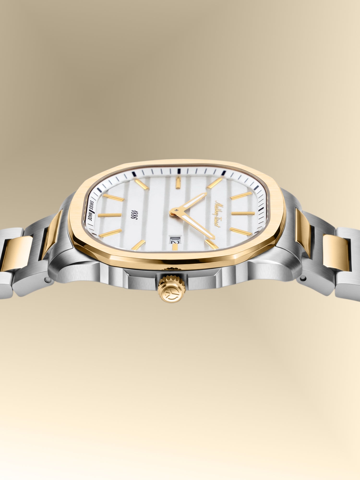 Mathey-Tissot Swiss Made Quartz White Dial Analog Watch For -Gents H413BI