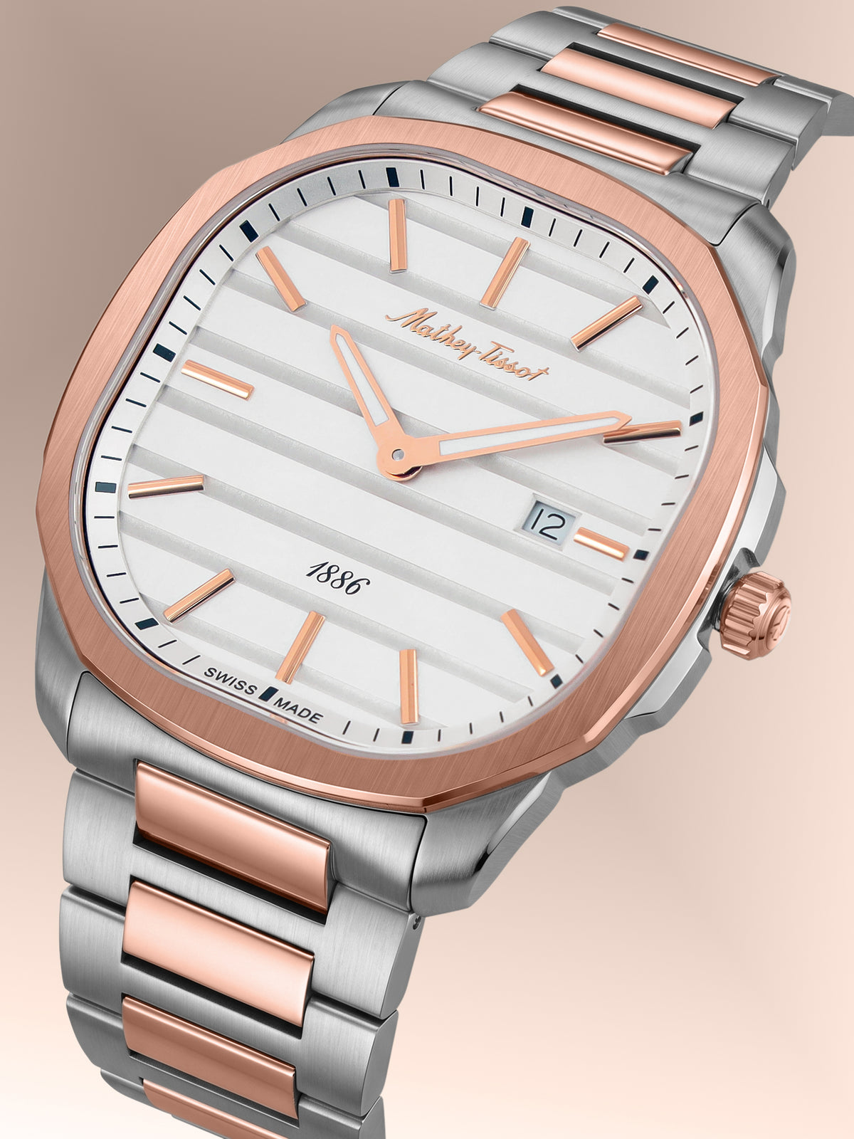 Mathey-Tissot Swiss Made Quartz White Dial Analog Watch For -Gents H413RA