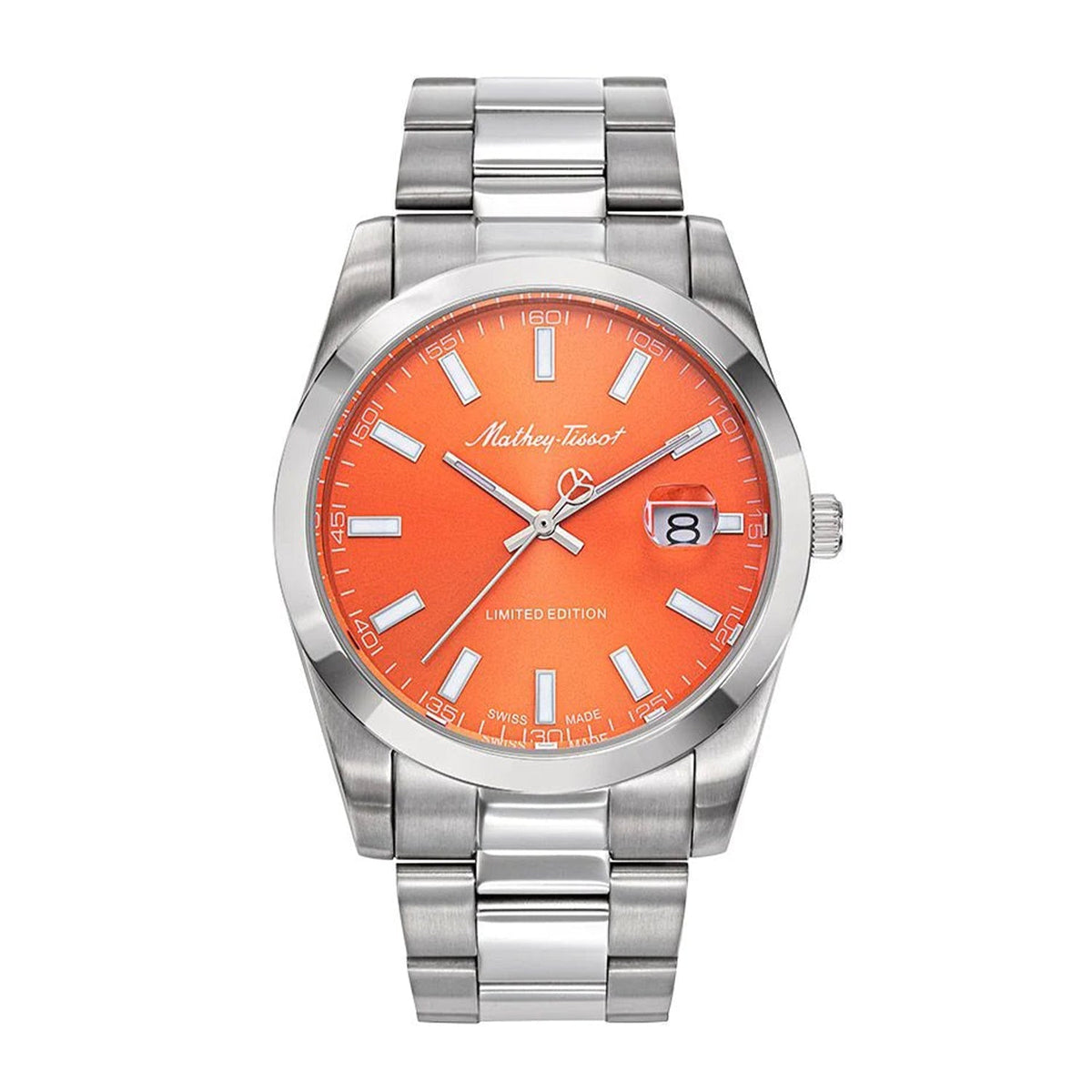 Mathey-Tissot Swiss Made Mathy I Quartz 40 MM Orange Dial Mens Watch - H451OR