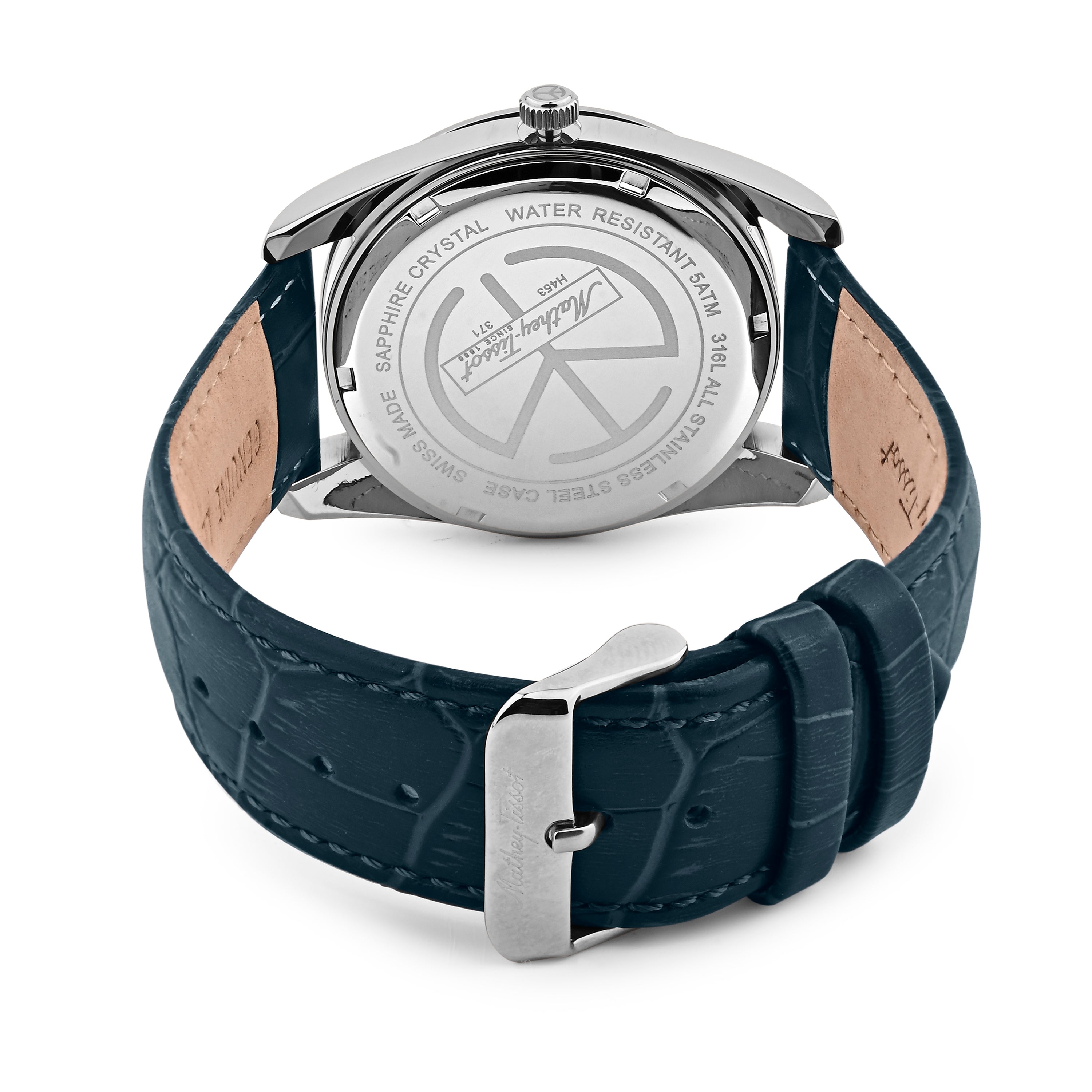 Mathey-Tissot Swiss Made Mathy I Day-Date Quatrz Blue Dial Analog Watch For Gents - H453ALBU