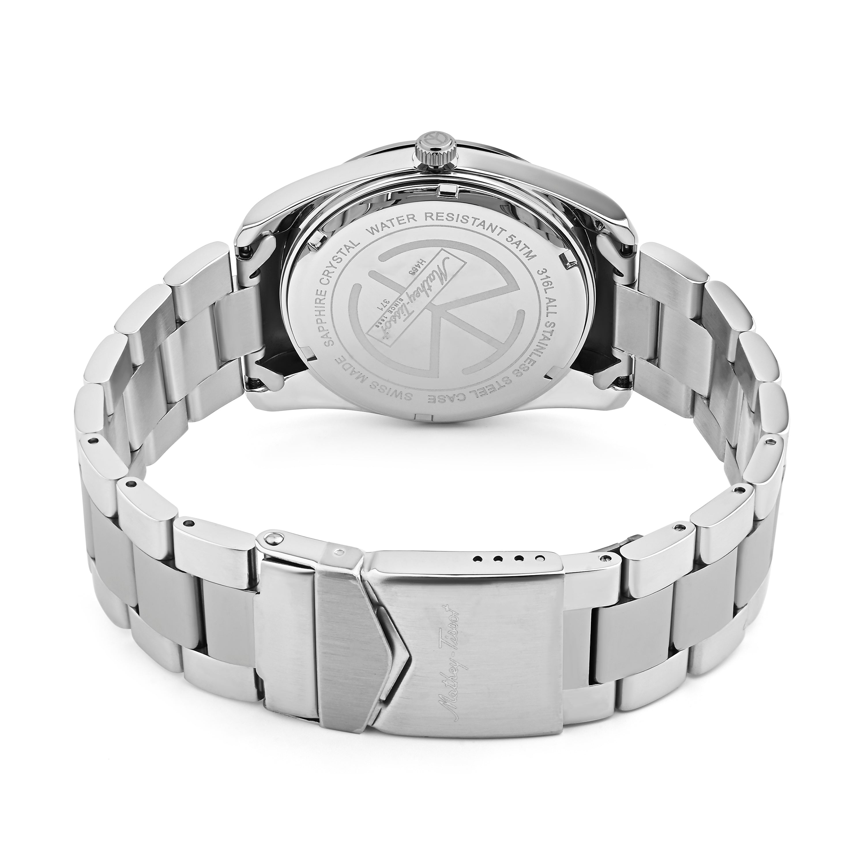 Mathey-Tissot Swiss Made Mathy I Day-Date Quatrz White Dial Analog Watch For Gents - H453AS