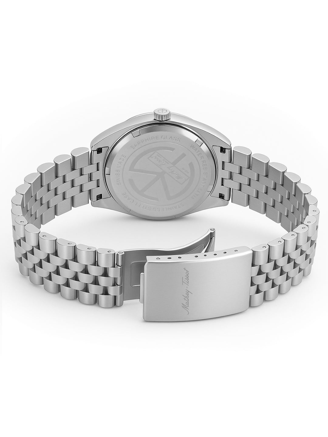 Mathey-Tissot Swiss Made Mathy Day-Date Quartz Silver Dial Analog Watch For - Men H510AS