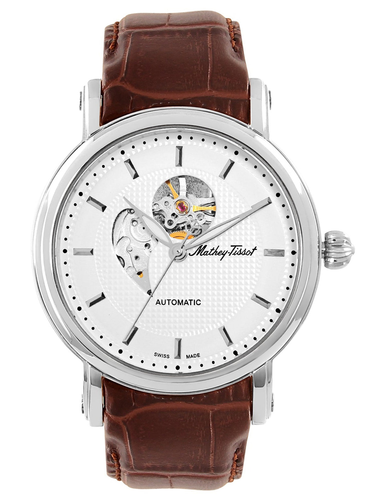 Mathey-Tissot Skeleton Analog Silver Dial Men's Watch-H7051AI