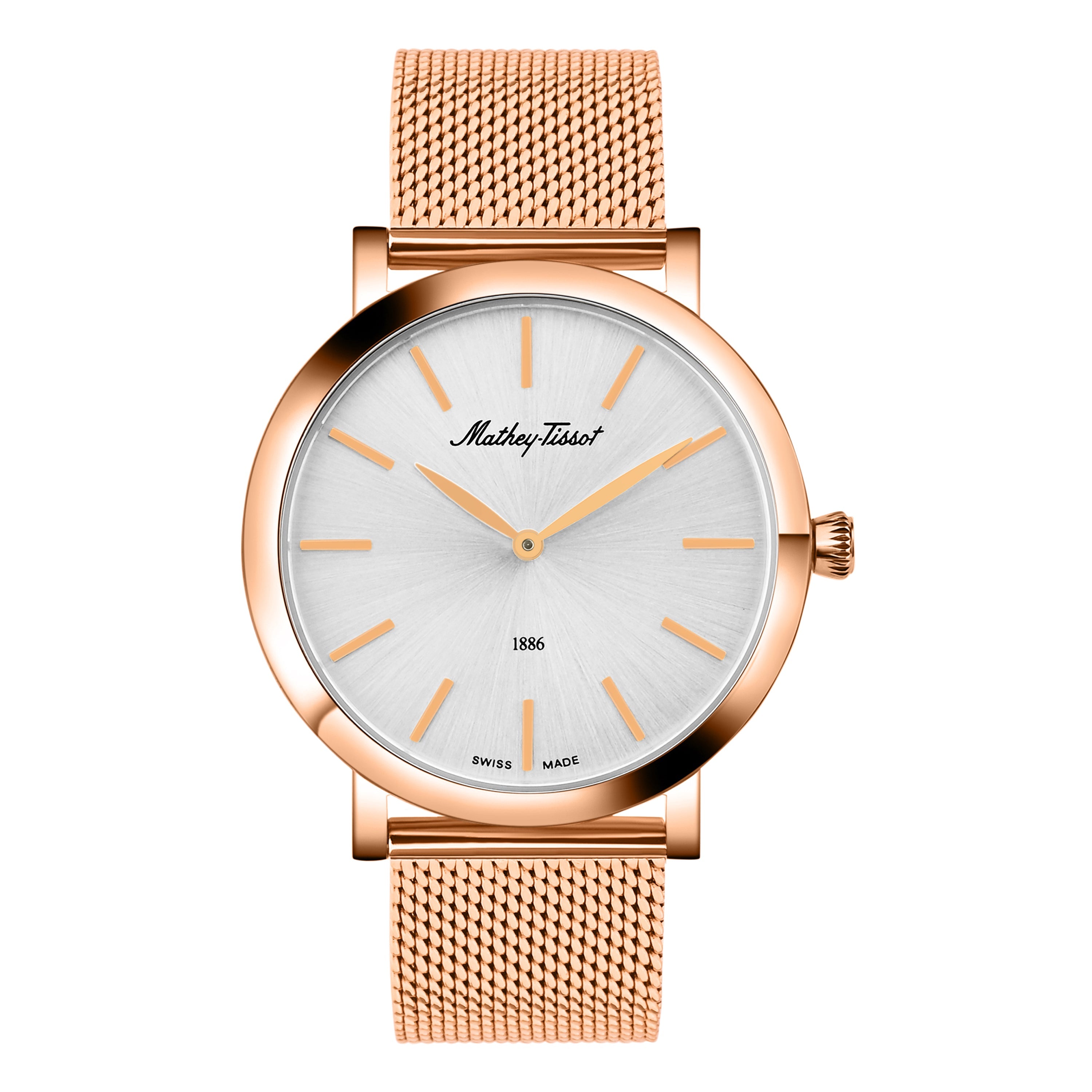 Mathey-Tissot Swiss Made Monsoon Quartz Ronda 515 Movement Silver Dial Analog Watch For - Gents H7916PS