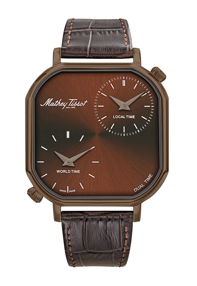 Mathey-Tissot Swiss Made Quartz Brown Dial Analog Watch - Gents H7917DTRLM
